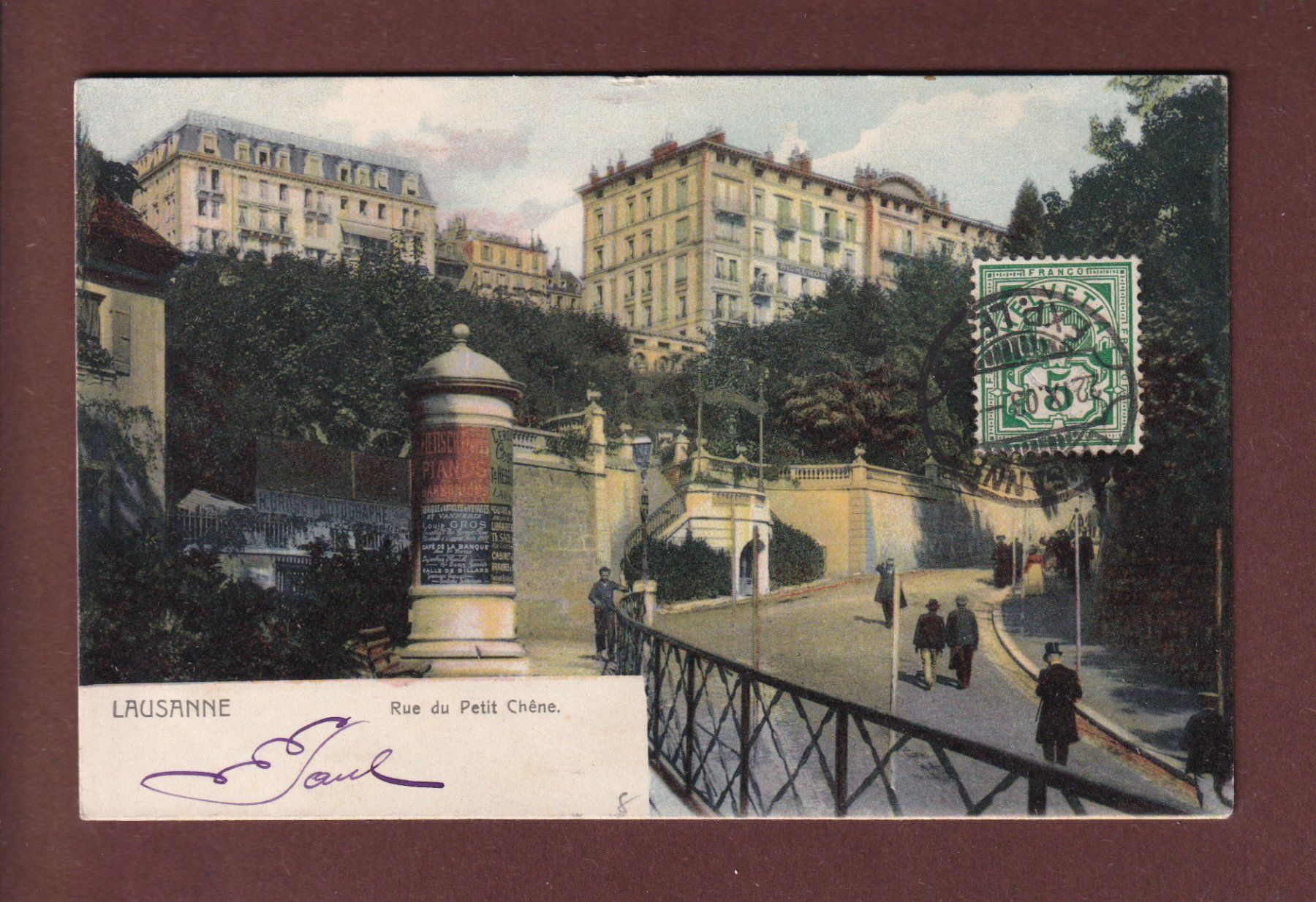 Ansichtskarten: LAUSANNE - Rue du Petit Chêne - 1903 – Gebraucht aus Pully von nicecards