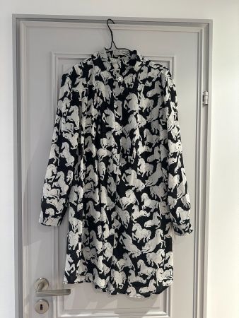 Seiden Hemdblusenkleid, Gr 38, Pferde, Tunika, Bluse