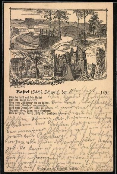 Cancelleria postale: Vorläufer-Lithographie Bastei /Sächs.  – Usato da Berlin venduto da bartko-reher