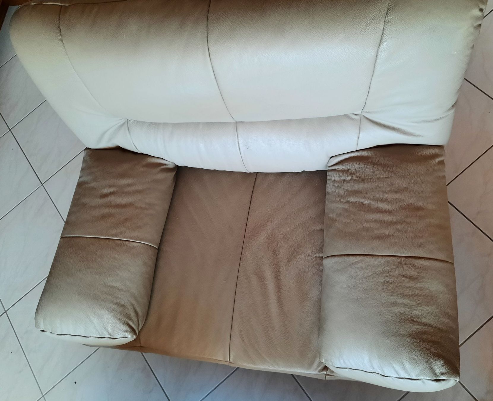 Sofas: Ledersofa, 3-teilig, beige – Gebraucht aus Illnau von Flomi75 2
