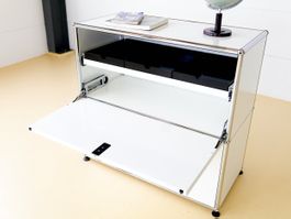 USM Haller Sideboard 1x2 mit Auszugtablar | Reinweiss |