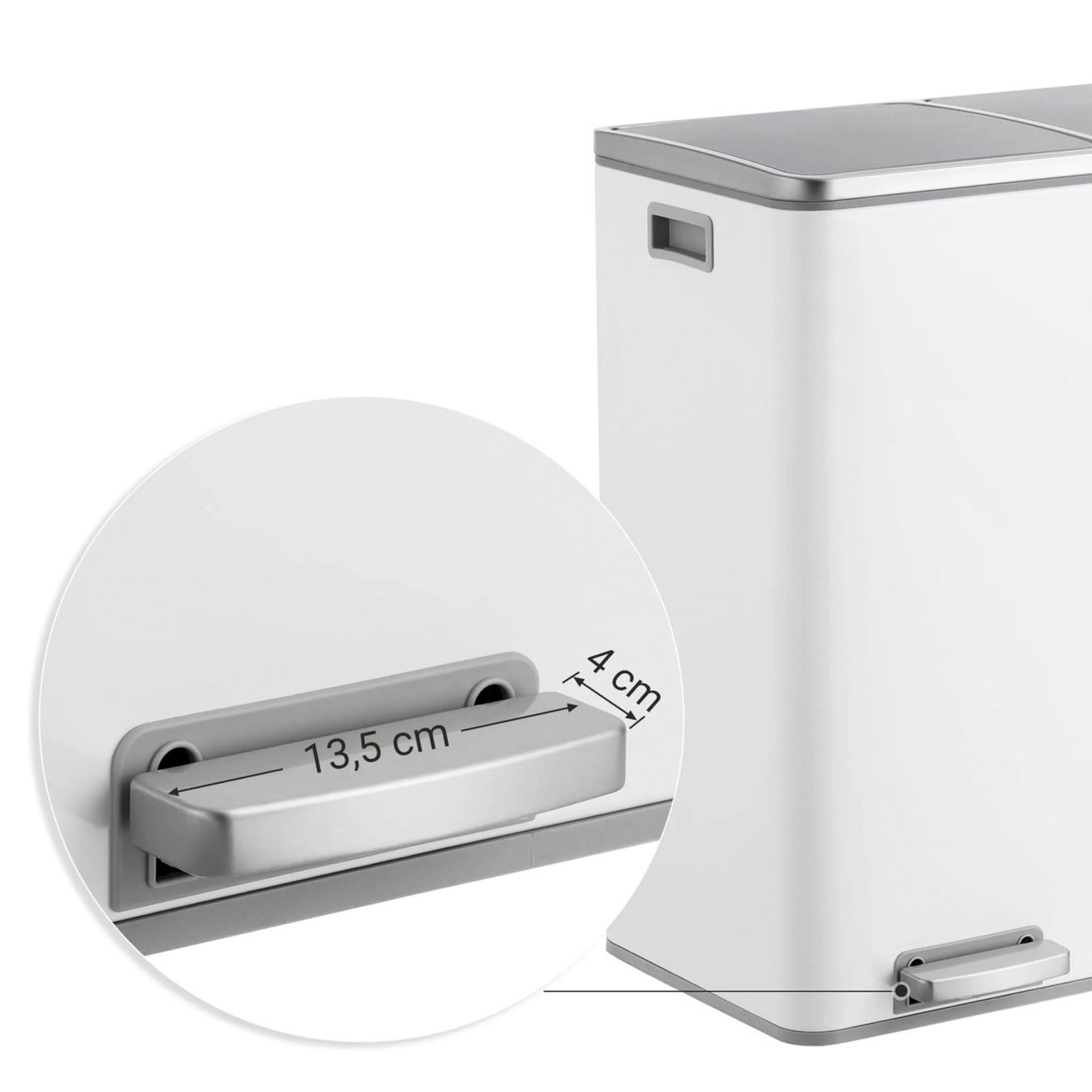 Cestini per rifiuti: SONGMICS LTB60WT Mülleimer 2 x 30L weiß – Nuovo e nell'imballaggio originale da Bottighofen venduto da zaap 3