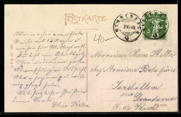 Cartoline postali: Mannenbach, Hotel-Pension Schiff, Arenab – Usato da Berlin venduto da bartko-reher 1