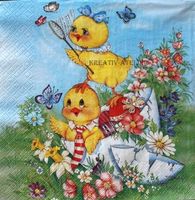 Serviette chickens & butterflies (1331) 2Stk.