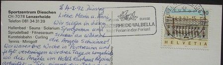 Ansichtskarten: LENZERHEIDE Sportzentrum Dieschen - Eishockey – Gebraucht aus Jona von philajona 1