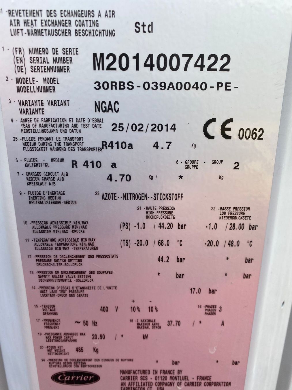 Condizionatori: Kühlgerät Carrier 30RBS – Usato da Laupersdorf venduto da Borer_Liquidationen 2