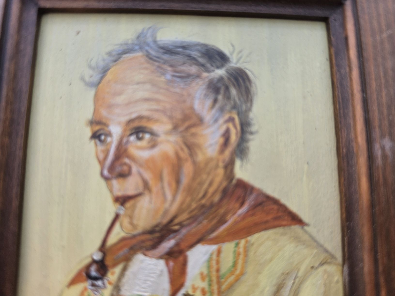 Tableaux: Gemälde Porträt Mann Pfeife L. Oderbolz 87  – D'occasion à Mettlen par elios0888 4