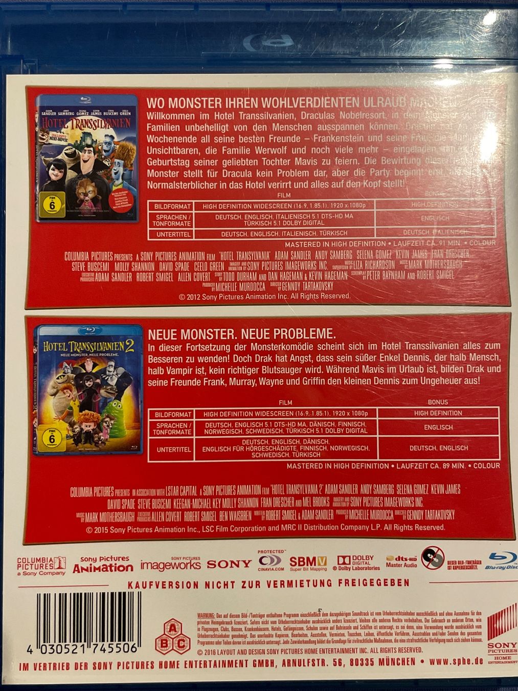 Tutti i DVDs: Hotel Transsilvanien 1 + 2 – Usato da Waldenburg venduto da Gonzo8 1