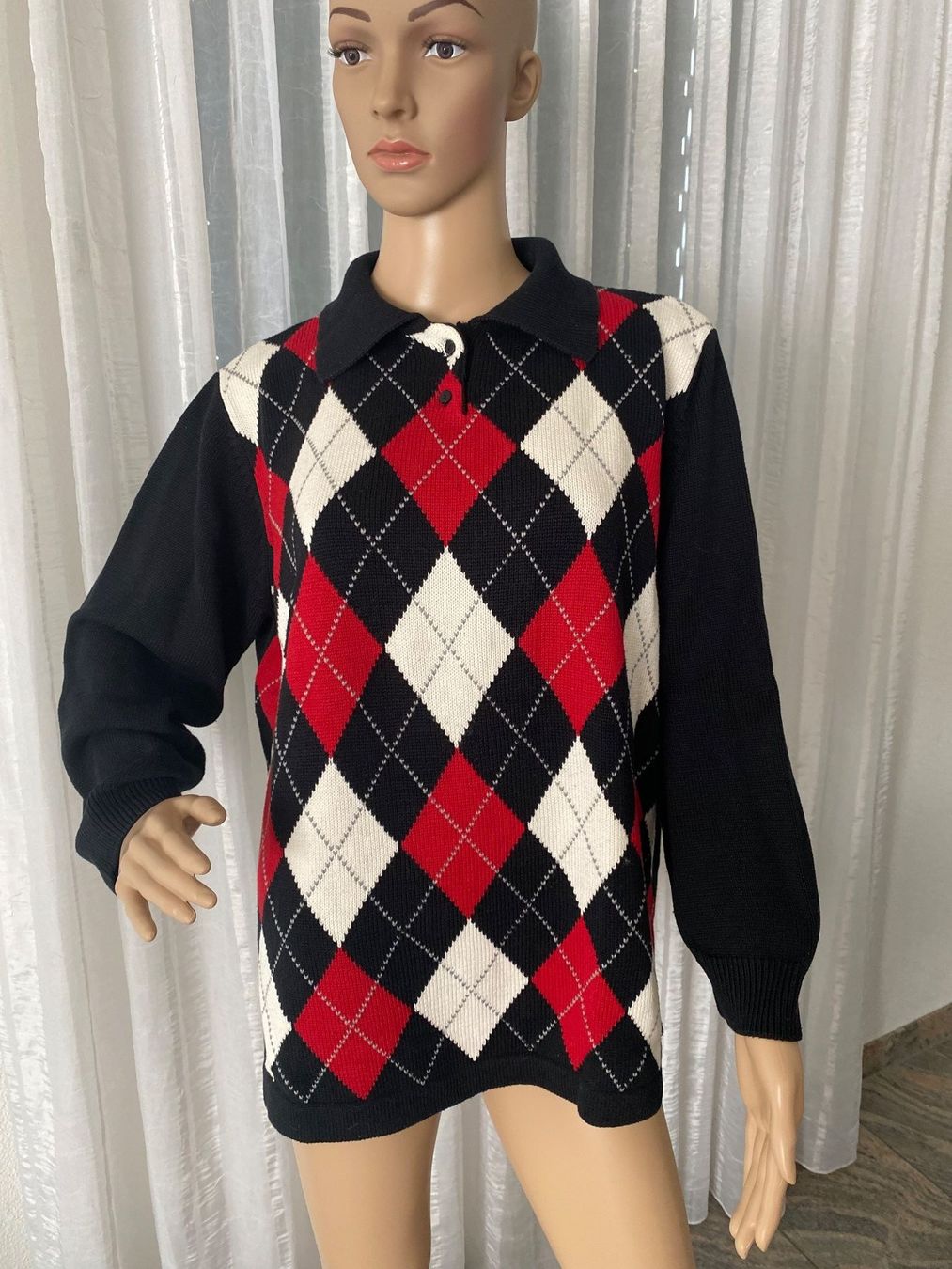 Pullover & Sweatshirts: Extravaganter seltener RHOMBEN Pullover, nero/rot, Gr. 44/46 – Gebraucht aus Winkel von ferrari2022 5