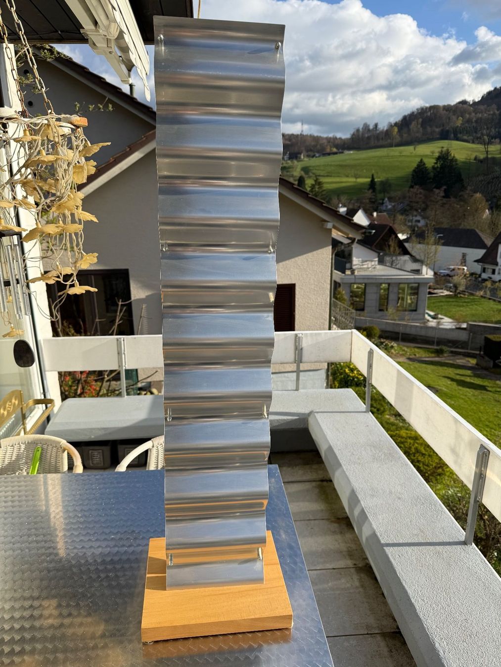 Portabottiglie: Weinständer Designer Original a. Metall mit Holzfuss – Usato da Muttenz venduto da wyhaegli 3