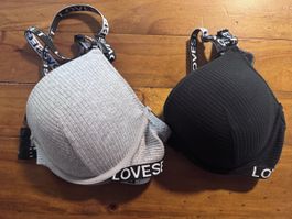 BHs 2er Set Marke Secret Grösse L Schwarz Grau guter Zustand