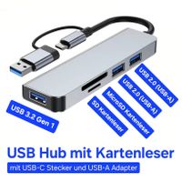 5in2 USB Hub mit Kartenleser / 1x USB 3.2 Gen 1 & 2x USB 2.0