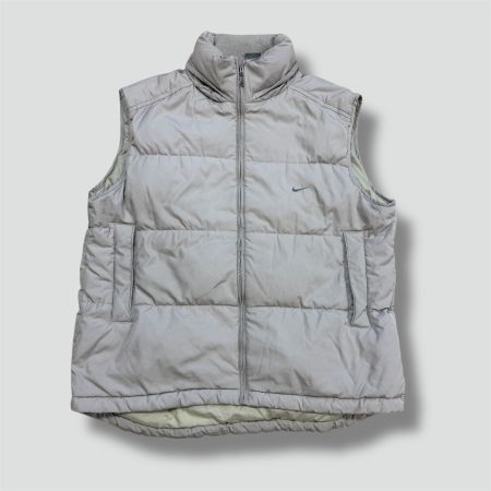 Vintage Nike 90s cream down vest retro winterjacke daunen