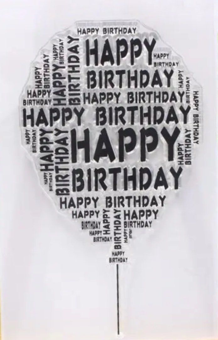 Timbri: Silikonstempel Luftballon Happy Birthday – Nuovo e nell'imballaggio originale da Kaltbrunn venduto da schere-stein-papier