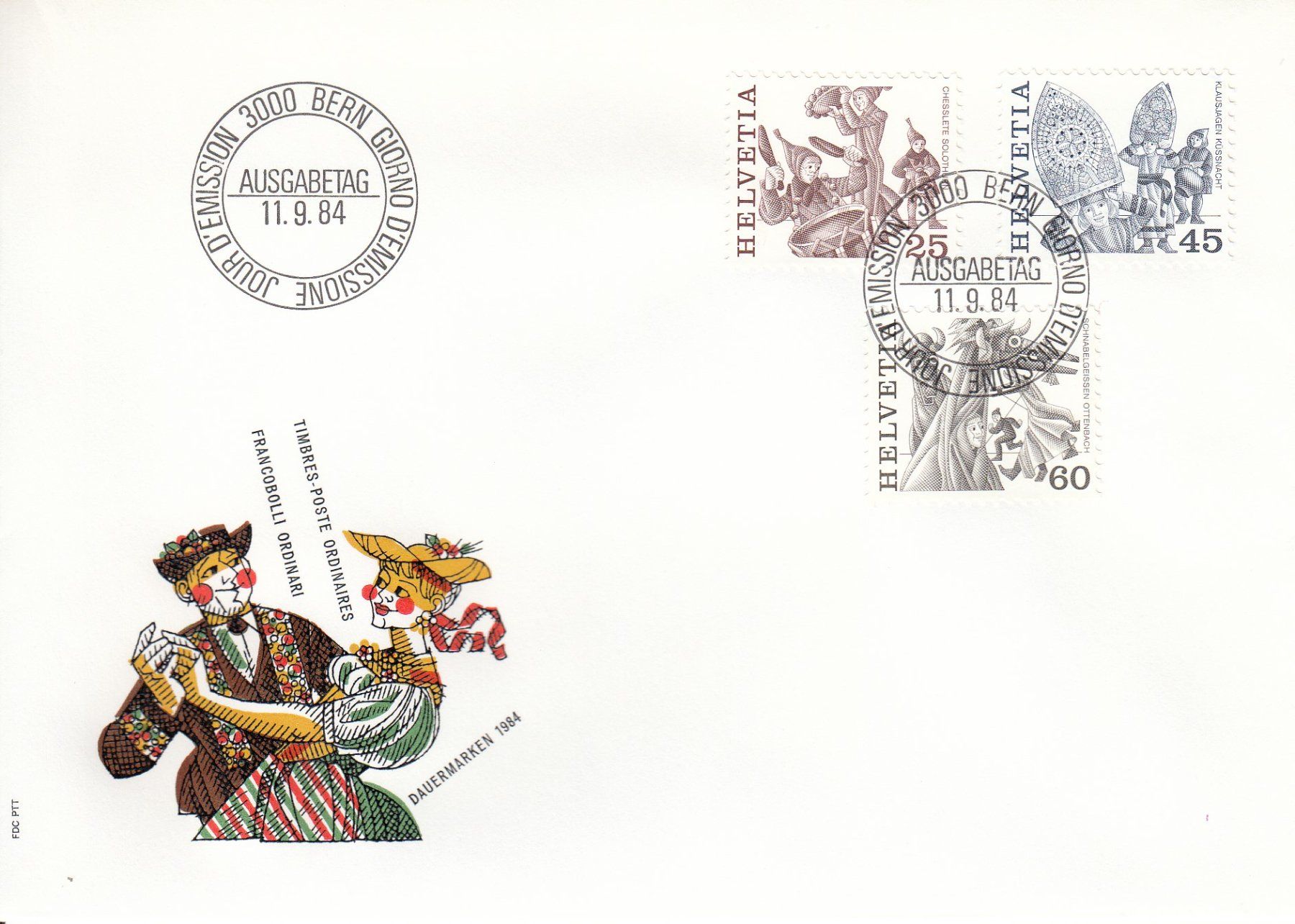 Tutti i francobolli: 1984 Volksbräuche FDC – Usato da Spreitenbach venduto da Mustang_1105