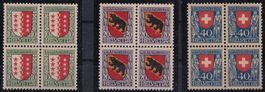 J18 - J20, Viererblocks, postfrisch, SBK Fr. 148.-