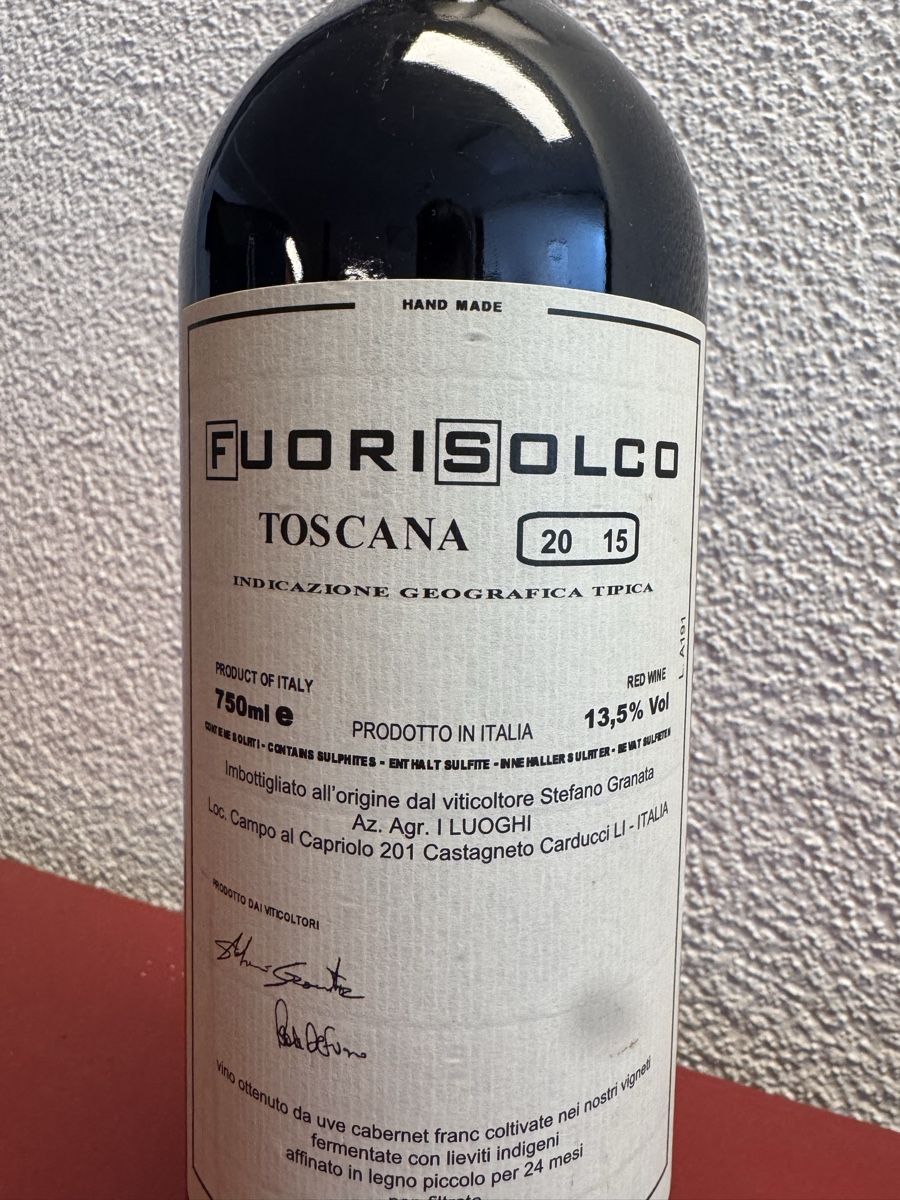 Vino: FUORISOLCO Toscana 2015 750ml – Nuovo (secondo la descrizione) da Remigen venduto da PliskinGT 1