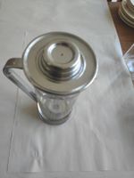Elegante Glaskanne / Teebereiter aus Glas & Edelstahl