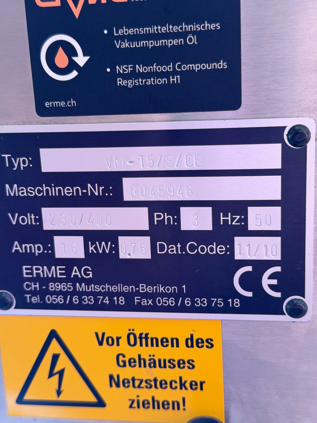 Elettrodomestici da cucina: Vacuummaschine Erme VM T5 S/CE – Usato da Hausen AG venduto da eri_6ndx 5
