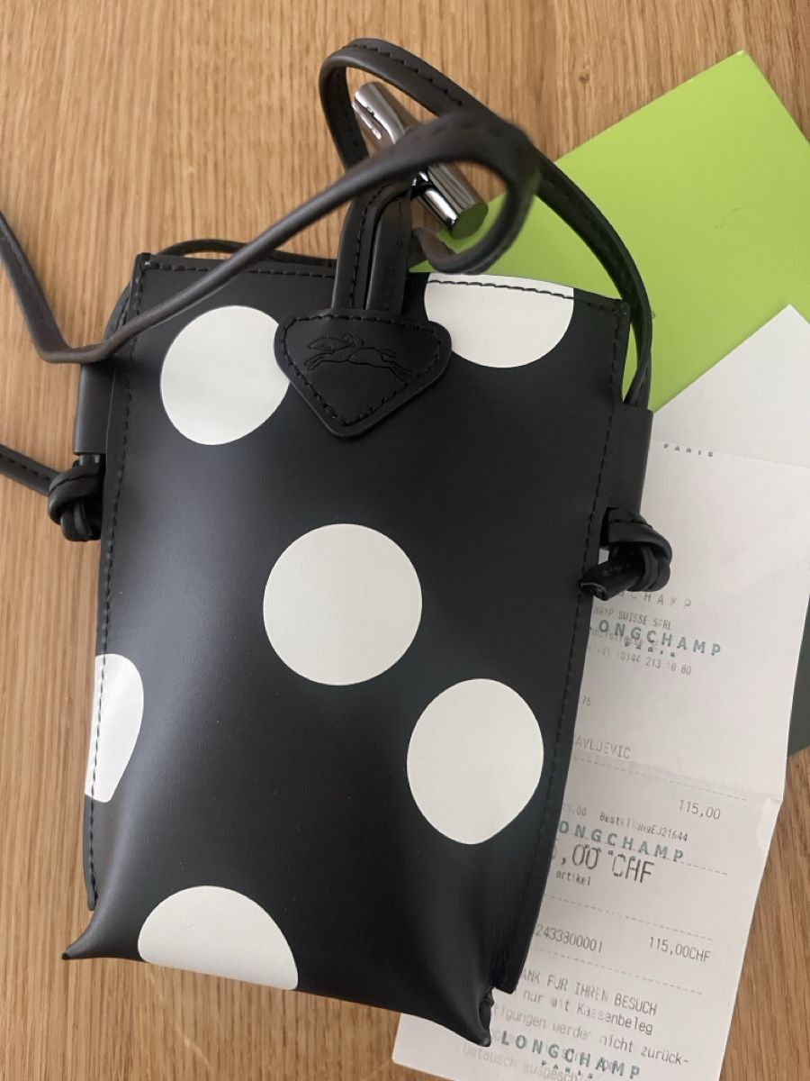Longchamp Borse da donna: Longchamp Handyasche schwarz mit Punkten, Leder – Nuovo (secondo la descrizione) da Meilen venduto da ana9