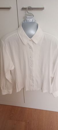 Elegante Vintage Bluse, weiss mit Kragen - Sommer Look!