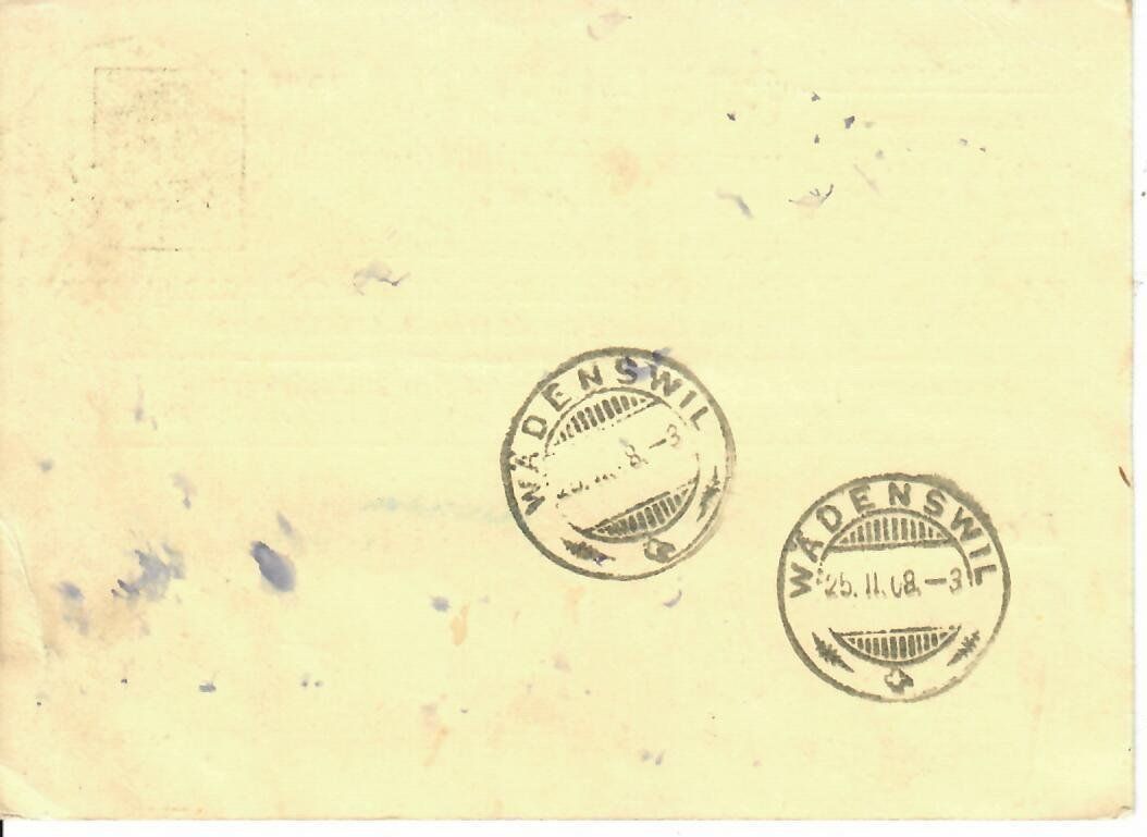 Alle Briefmarken: PK, Bern 1908 – Gebraucht aus Hochdorf von Ziegel-16 1