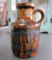 Space Age Keramik Vase, Scheurich 414-16, W.Germany, 70er