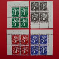 1939, (LANDI) 236z-239 Viererbl. vom Erssttag, Kat: 275.-+