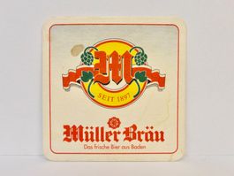 Bierdeckel MÜLLERBRÄU Bier BADEN Untersetzer Vintage Rarität