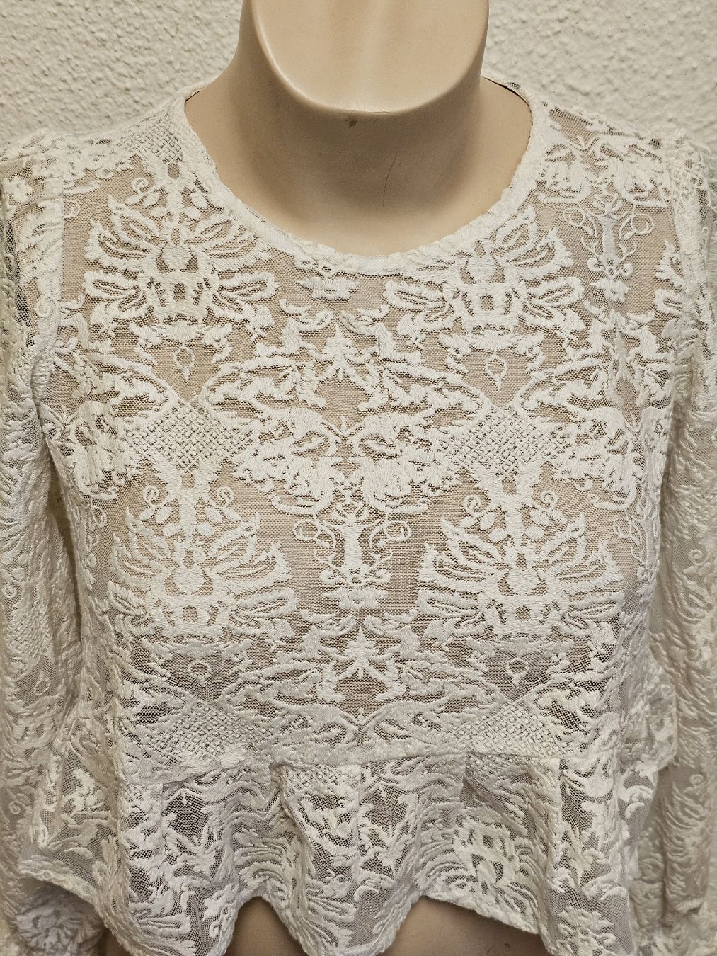 Zara Camicette: ZARA Basic Collection Spitze Bluse Weiss Gr. S Romantisch Bo – Usato da Urdorf venduto da ole_mrp9 1