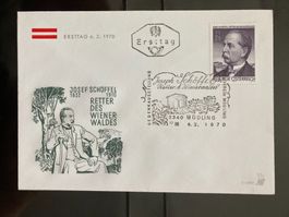 Österreich 1970 illustr FDC Josef Schöffel Retter Wienerwald