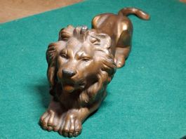 Löwe, Metall in Bronze Stil, Dekoration für Sammler älter