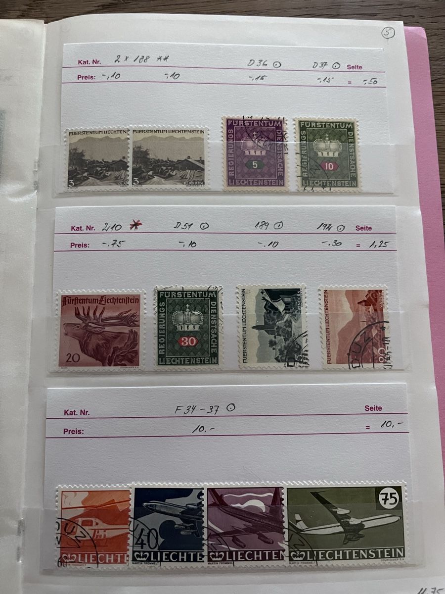 Tutti i francobolli: Briefmarken Auswahlheft Liechtenstein – Usato da Römerswil LU venduto da manuscha_ 5