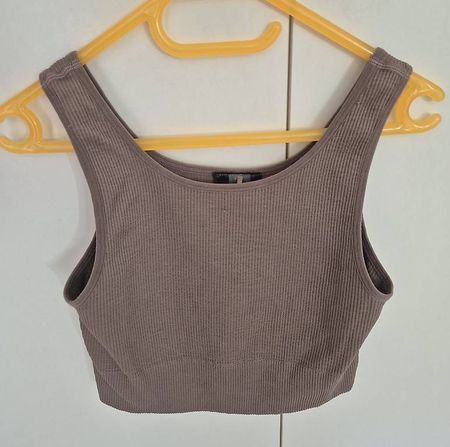 Sporttop, Damen, Gr. XS, braun/beige