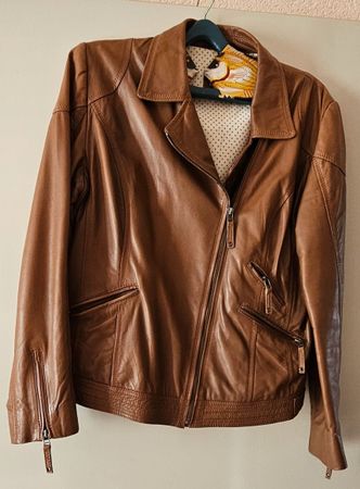Veste en cuir brune  véritable Maddison Taille 46 neuve
