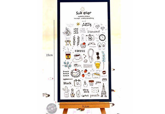 Zonfer Japanische Mini-Papieraufkleber – 46 Stück Pro Box, Bunt, Ideal Für Scrapbooking, Tagebuch & Geschenke