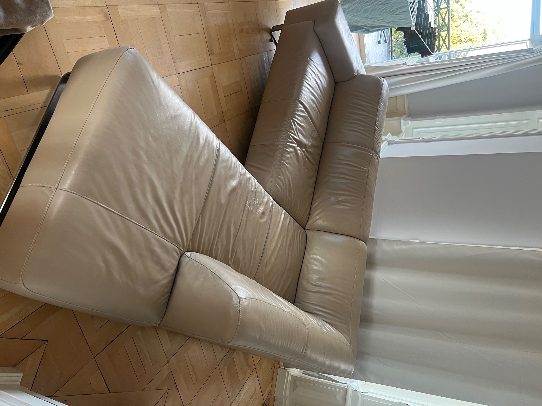 Divani: Beige leather L- shaped couch – Usato da Wädenswil venduto da dm1_m5rz 1