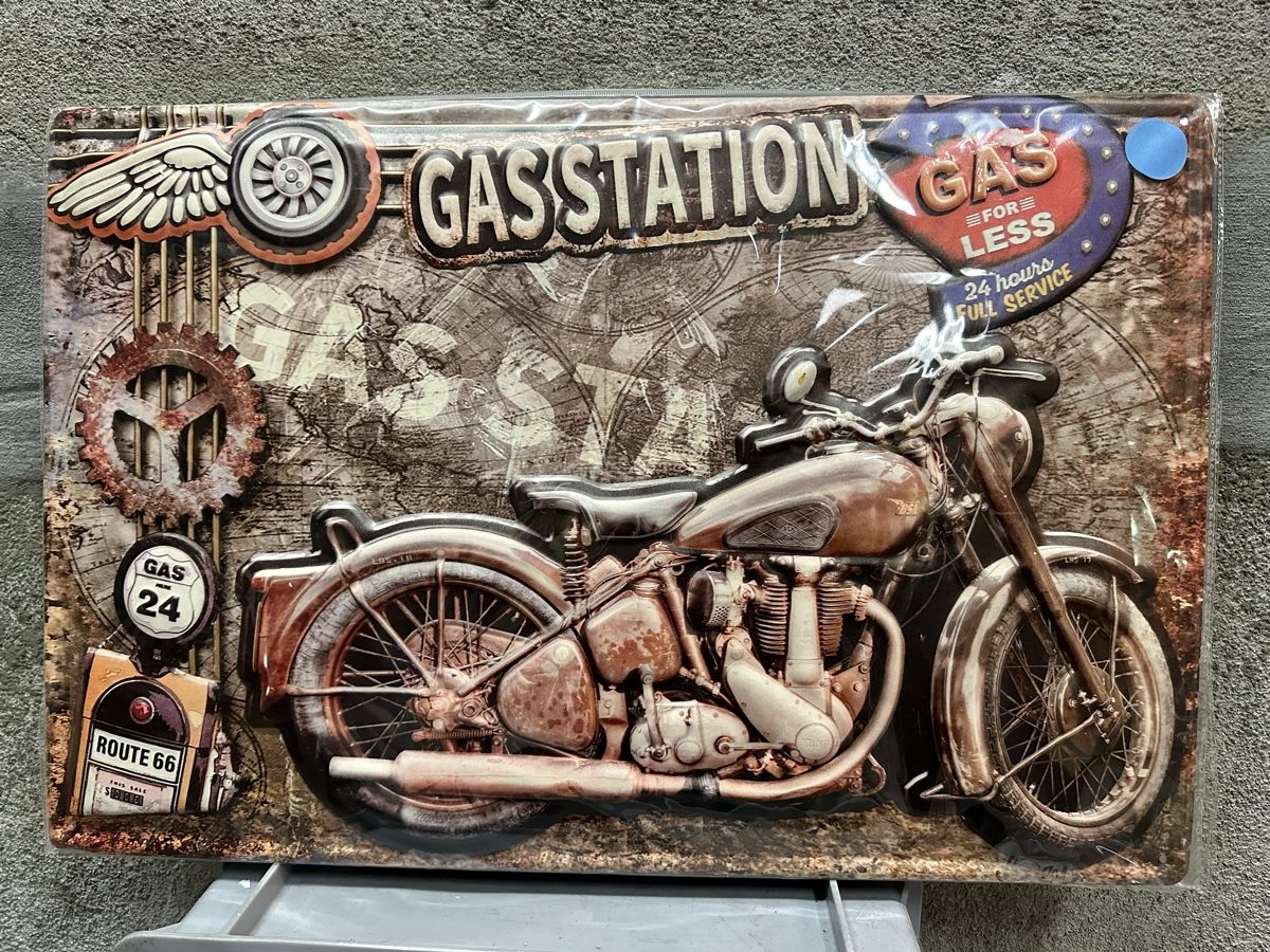 Insegne: Gas station motor cycle  – Nuovo (secondo la descrizione) da Reinach AG venduto da rares75