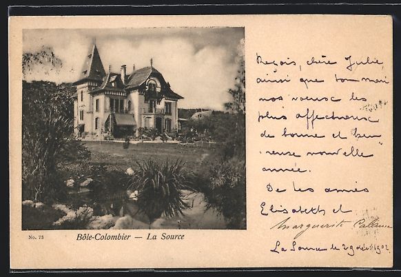Cartoline postali: AK Bole-Colombier, La Source, 1902 – Usato da Berlin venduto da bartko-reher