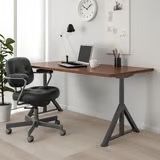 IDÅSEN Pult Desk Schreibtisch, braun/dunkelgrau, 160x80 cm