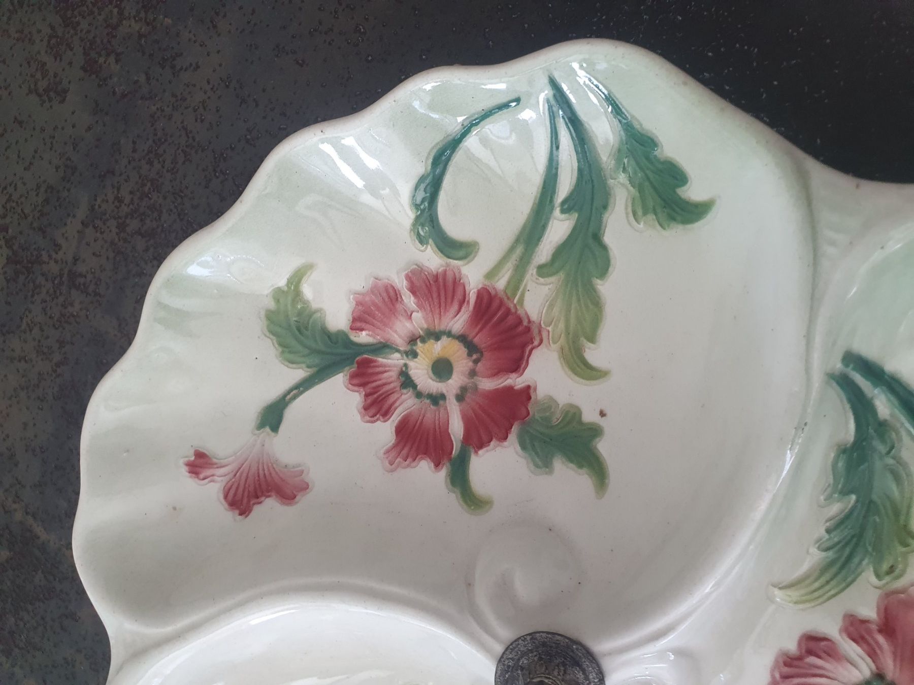 Piatti di portata: Antike Servierplatte mit Blumendekor & Griff, Vintage – Usato da Reinach venduto da 3Guggerli 4