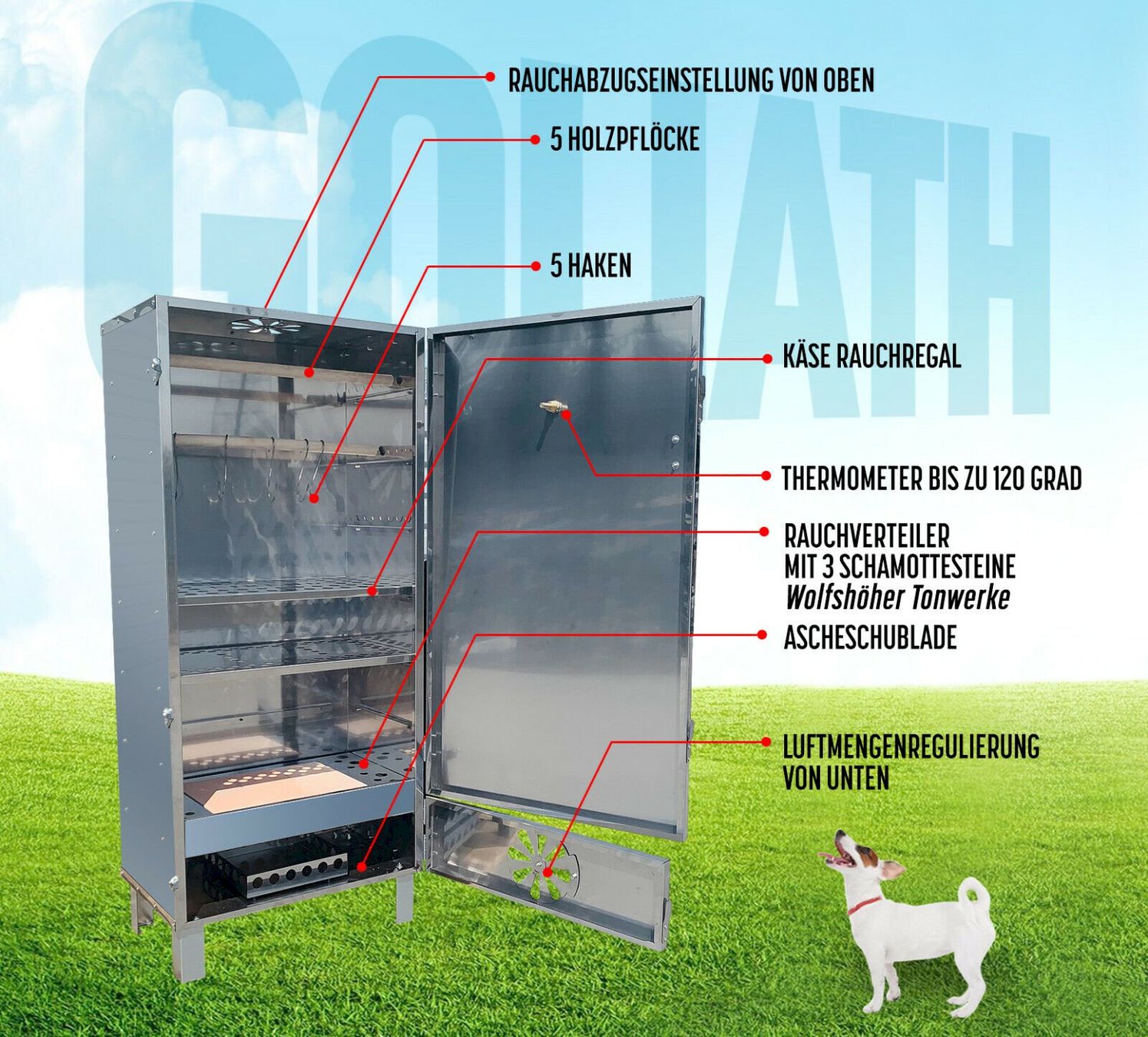 Forni: GOLIATH Räucherofen Premium + Zubehor – Nuovo e nell'imballaggio originale da Bottighofen venduto da zaap 5