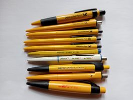 10 Post-Kugelschreiber Deutsche & Schweizer Post Gebraucht