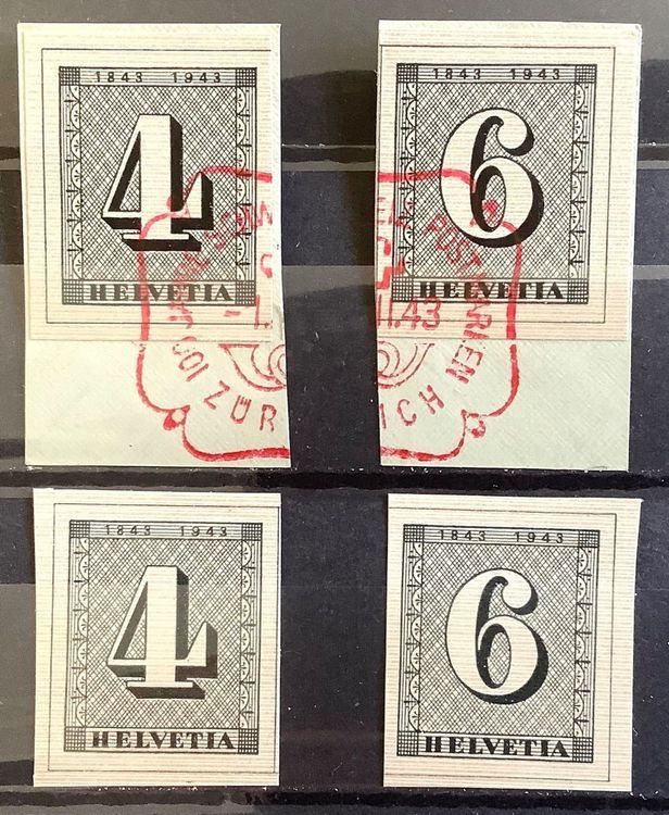Tutti i francobolli: 1943 / Einzelwerte aus Jubiläumsblock - Postfrisch ** + Gest – Nuovo (secondo la descrizione) da Liestal venduto da Skunk02