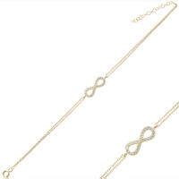 Armband Infinity Zirkonia 925 Silber gold zart filigran