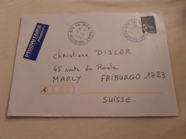 Rare! Enveloppe timbrée de la Réunion, année 2005, Suisse!