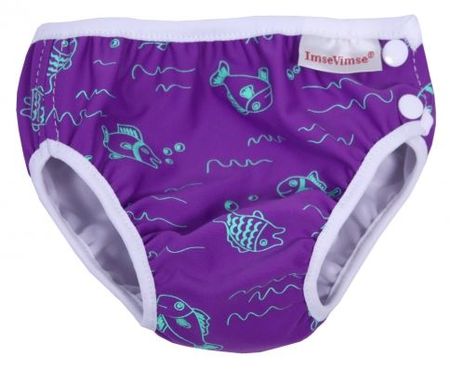 Badewindel, Babybadehose violett Fische Gr. M (7-10kg)