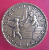 Bronzemedaille Zürcher Papierfabrik an der Sihl Zürich -70mm