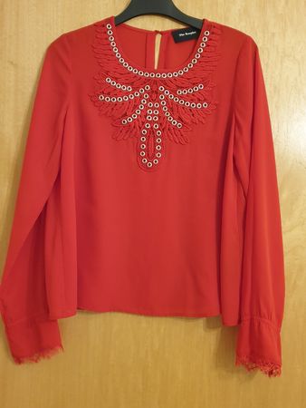 The Kooples blouse S, rouge, polyester, tres bon état