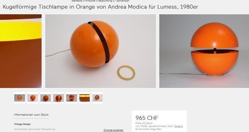 Lampade: 2 x Lampe Lumess Andrea Modica 1980s – Usato da Collonges venduto da arashee 6